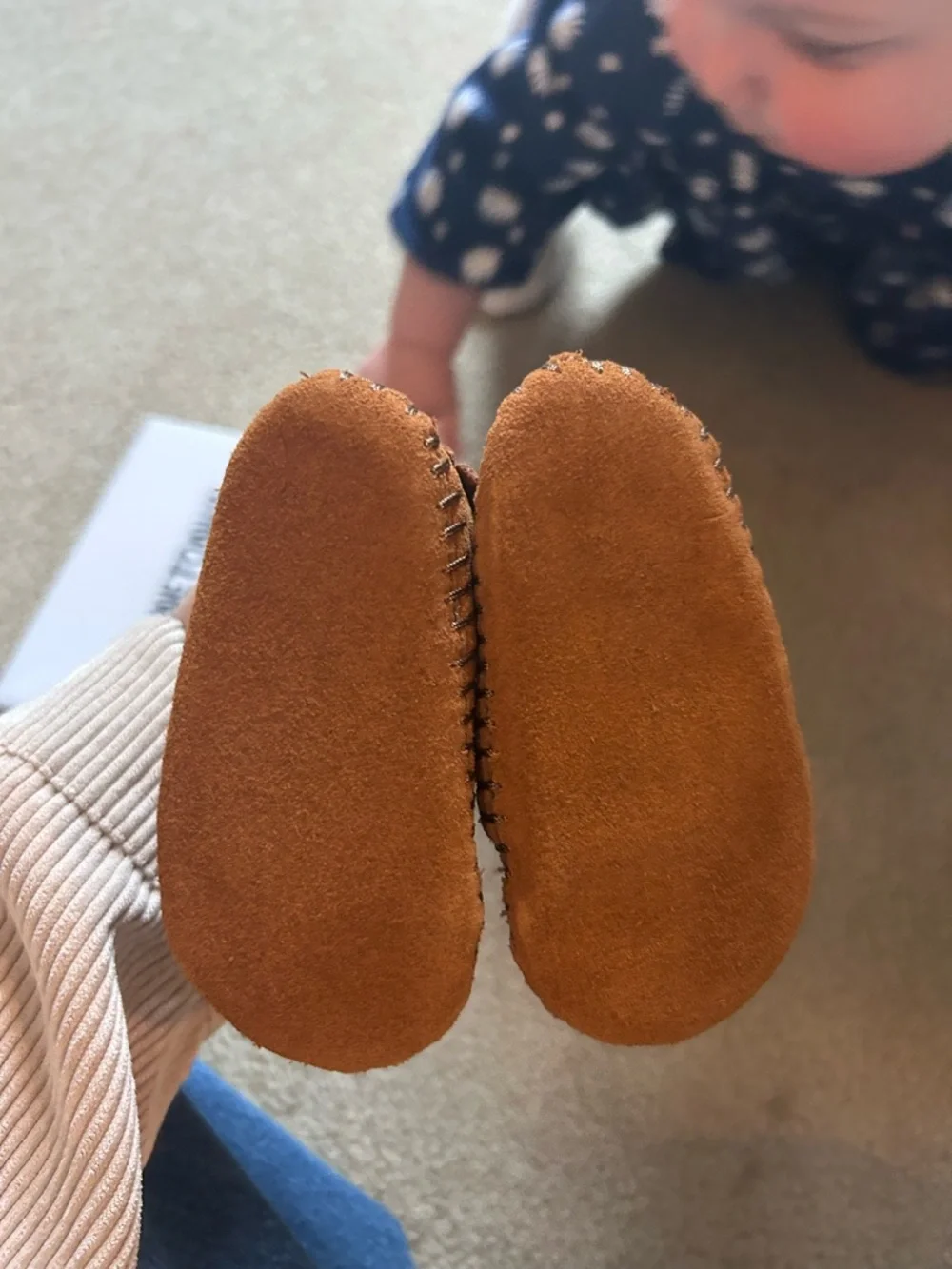 Minnetonka Kids Chestnut Brown Suede Fringe Moccasins